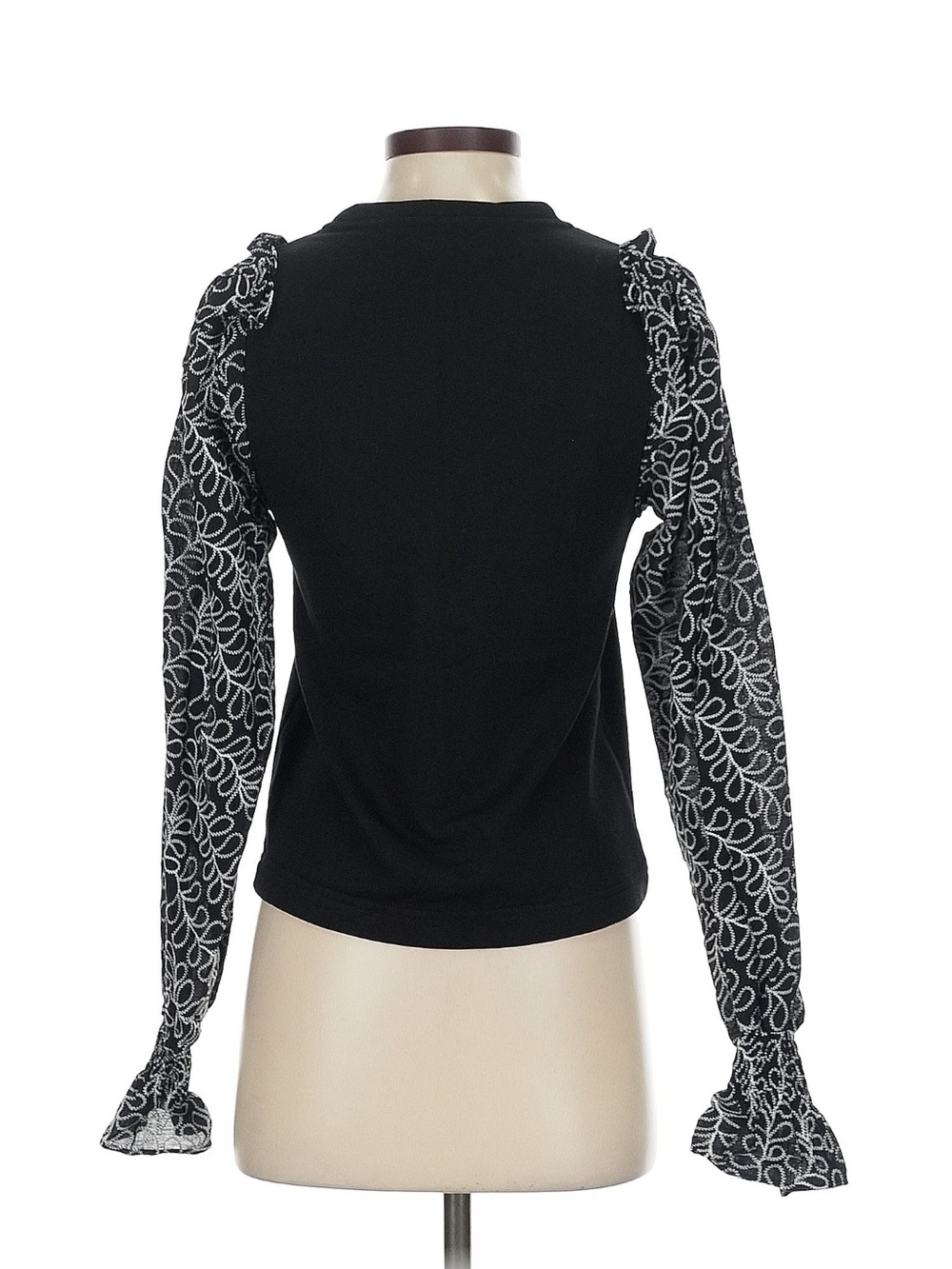 ME+EM  Top with Patterned Long Sleeves